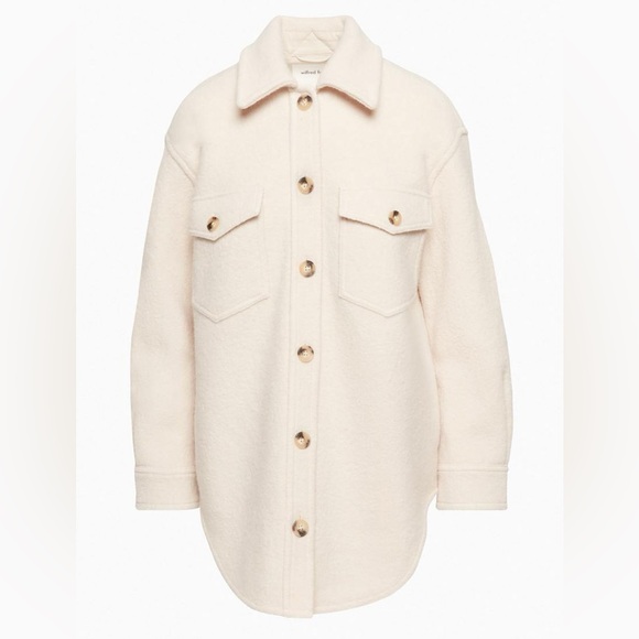 WILFRED FREE The Ganna Off-White Merino Wool Utility Shirt Jacket Shacket - Picture 1 of 16